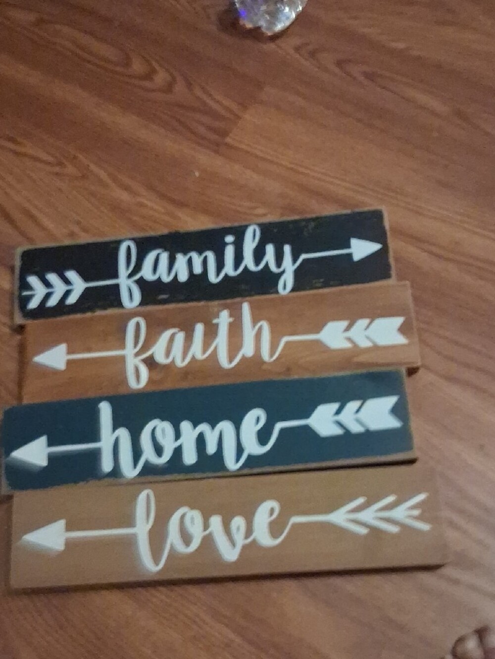Rustic Script Wall Sign Set - Black & Brown - Picture 2 of 6